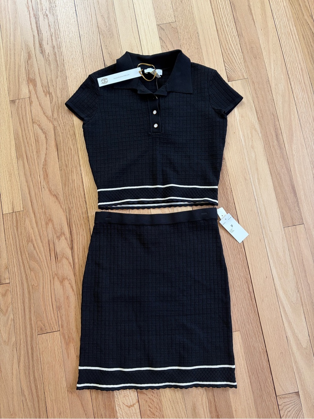 House of Harlow Crop Polo & Skirt Set